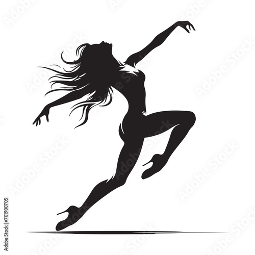 Silhouette of Dancing - Black Vector Expressive Dance Form for Creative Designs 