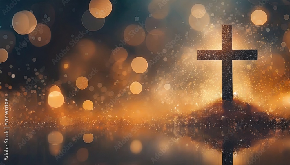 Christian Cross - Symbol of Christianity - Mourn or Funeral Background - Crucifixion of Jesus Christ Christian Cross - Symbol of Christianity - Mourn or Funeral Background - Crucifixion of Jesus Christ