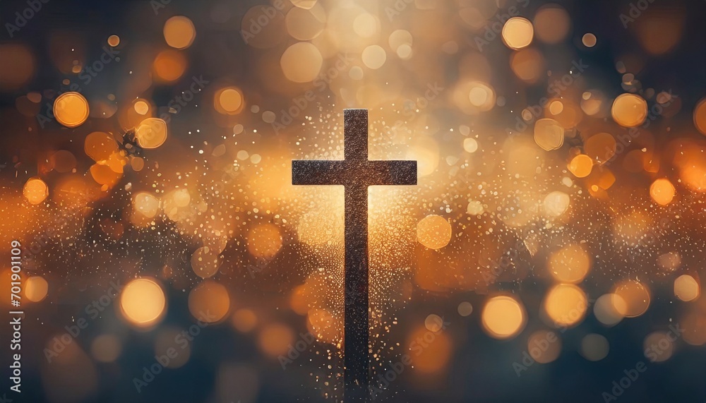 Christian Cross - Symbol of Christianity - Mourn or Funeral Background - Crucifixion of Jesus Christ Christian Cross - Symbol of Christianity - Mourn or Funeral Background - Crucifixion of Jesus Christ