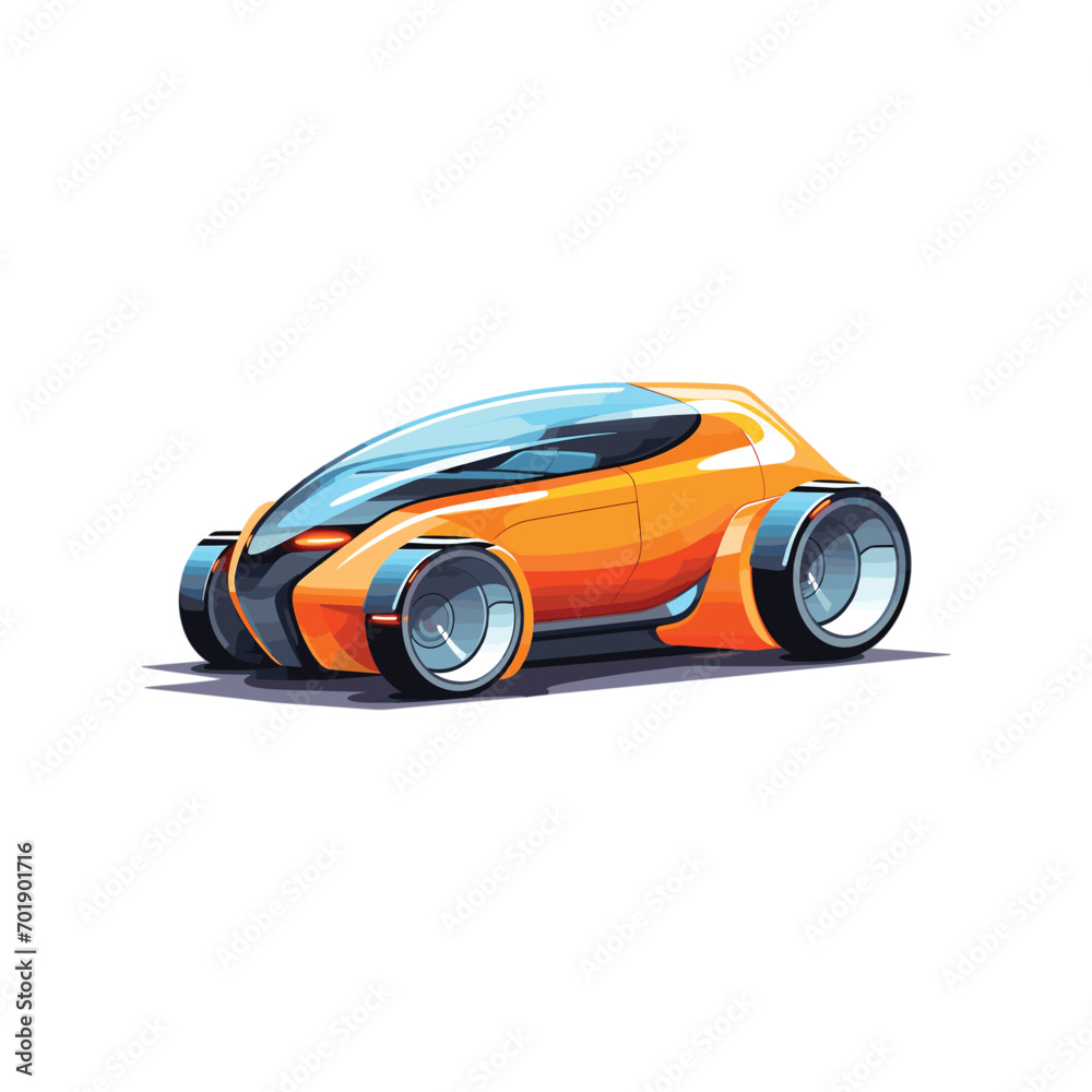futuristic flying car illustration vector,  illustration of a cutting-edge flying car with a sleek and modern design.