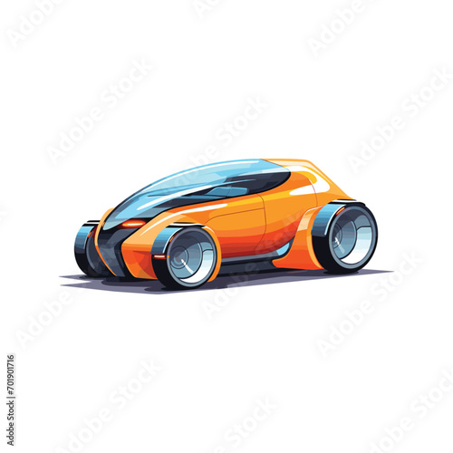 futuristic flying car illustration vector, illustration of a cutting-edge flying car with a sleek and modern design.