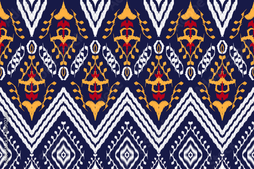 Ethnic Figure aztec embroidery style. Geometric ikat oriental traditional art pattern.Design for ethnic background wallpaper fashion clothing wrapping fabric element sarong graphic vector illustration