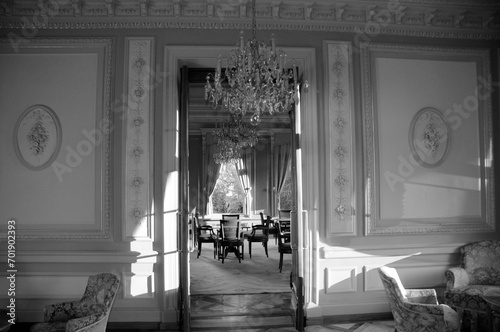 One of the beautifull decorated and painted rooms of the Grand Hotel Kronenhof in Pontresina photo