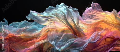 An abstract image of a silk fabric in an ombre gradient of pale pastel light colors
