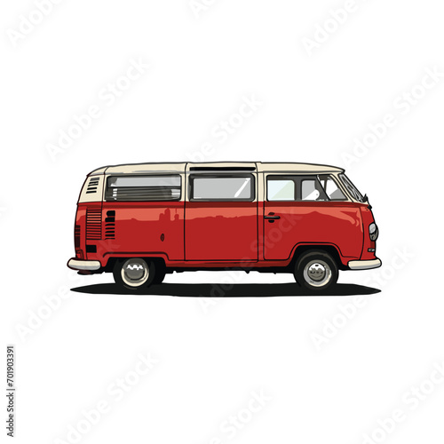 red van isolated on white, van vector illustration, car illustration, red van, auto, car, transport illustration
