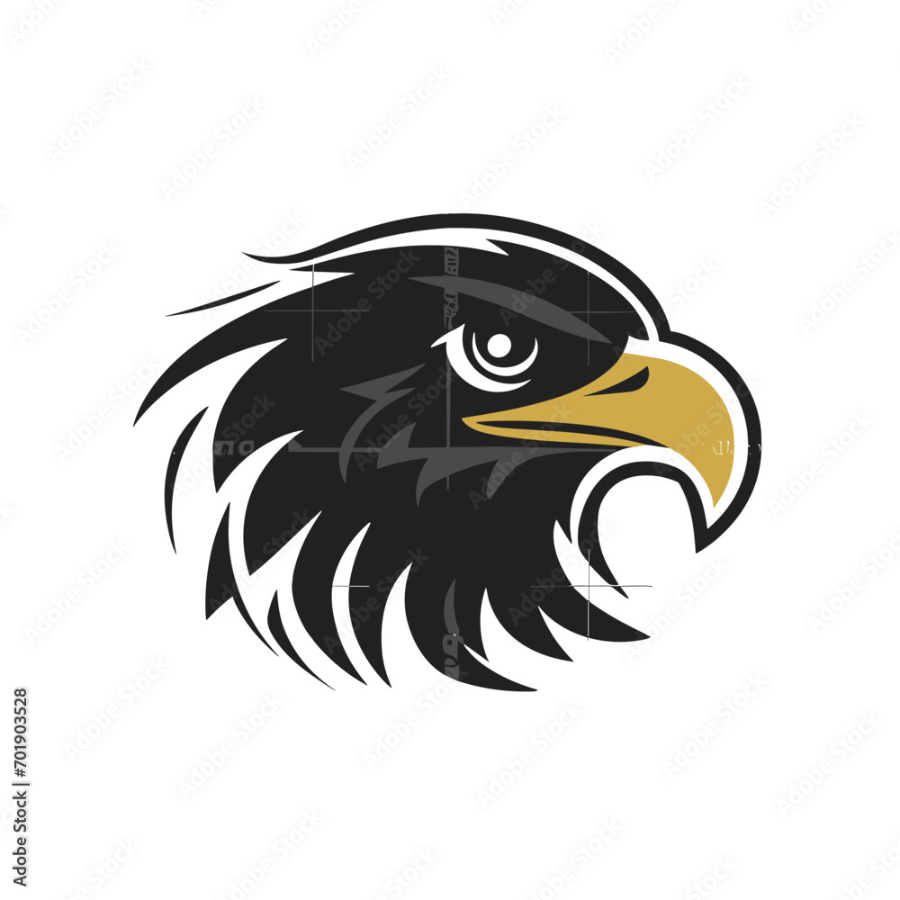 Obraz premium eagle head illustration, eagle face illustration, vector illustration, bird logo, eagle icon, 