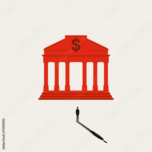 Personal banking vector concept. Symbol of respect, authority, power of financial institution. Minimal illustration