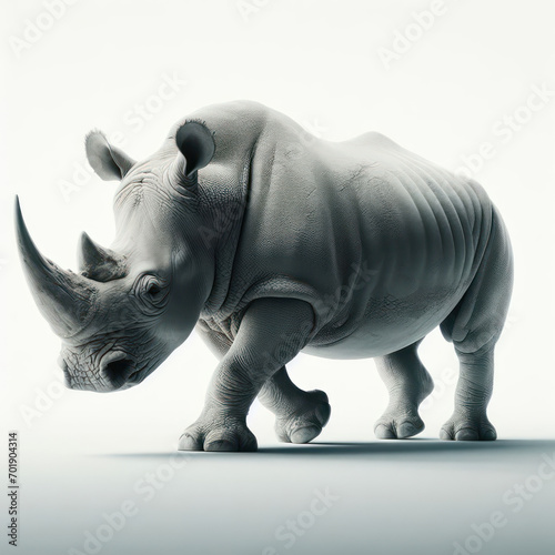 White rhinoceros  Rinoceronte blanco  rhino  african  wildlife  isolated White background.