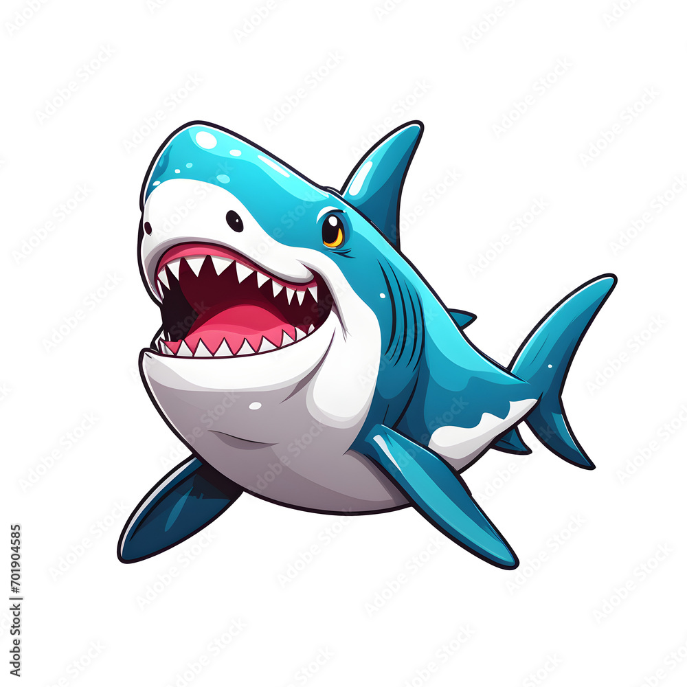 Shark Cartoon illustration. Created using generative AI