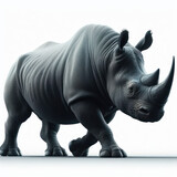 black rhinoceros, rhino, Rinoceronte negro, Diceros bicornis, isolated White background