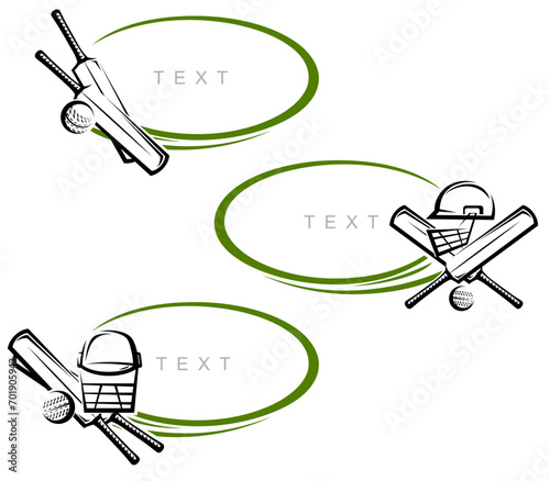Cricket and soccer frame set. Collection icons cricket. Vector