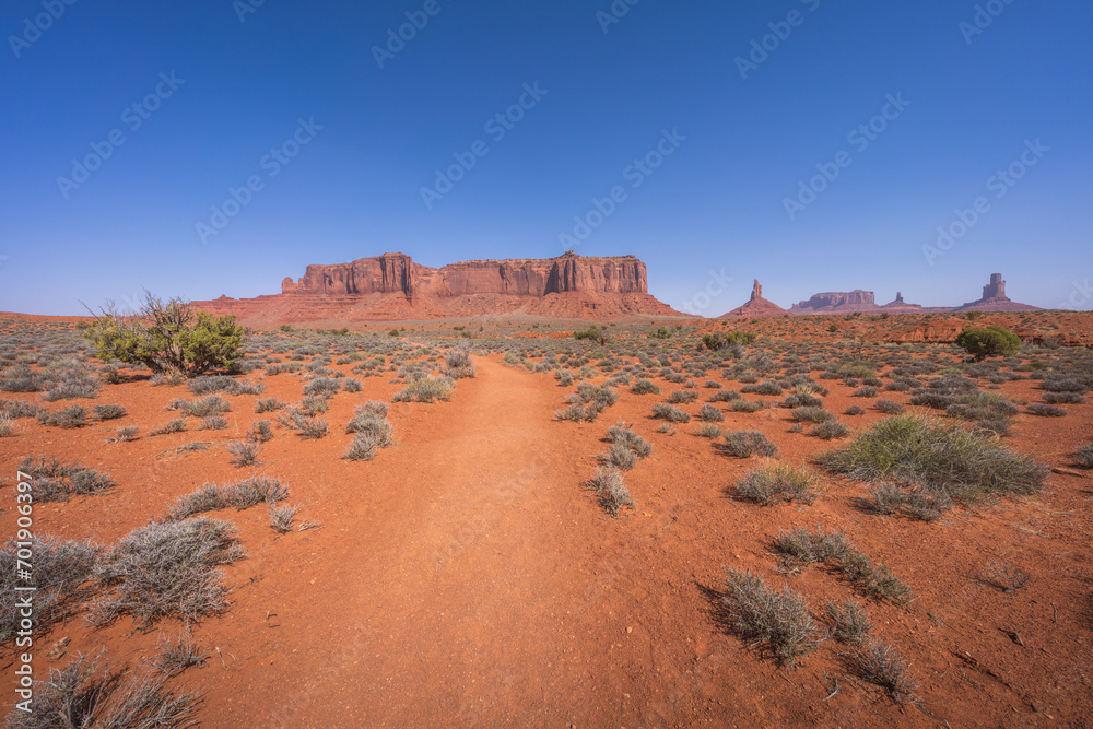 Fototapeta premium hiking the wildcat trail in monument valley, arizona, usa