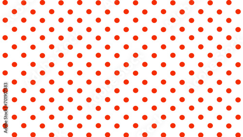 White background with red polka dot