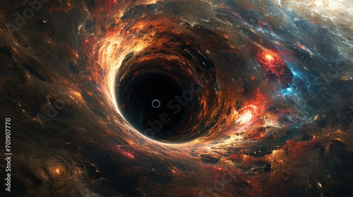 Black hole in deep space, cosmic landscape