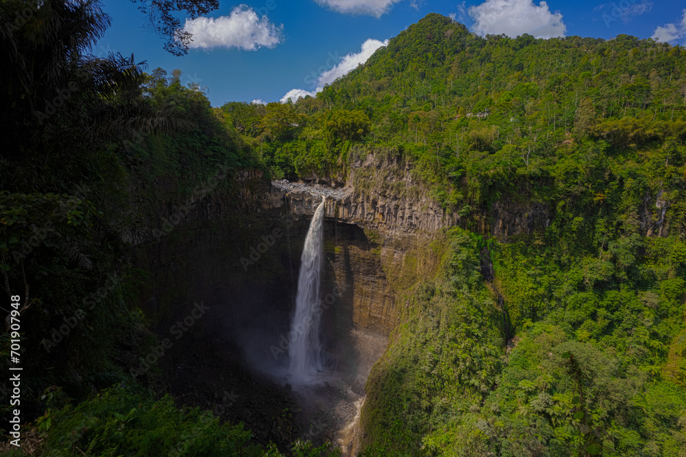 Aerial HDR view of Coban Sriti Waterfall which is located in Pronojiwo, East Java, Indonesia Aerial HDR view of Coban Sriti Waterfall which is located in Pronojiwo, East Java, Indonesia