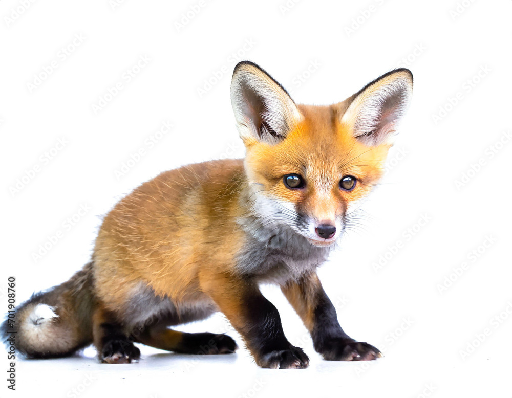Baby fuchs isoliert auf weißem Hintergrund, Freisteller Baby fuchs isoliert auf weißem Hintergrund, Freisteller