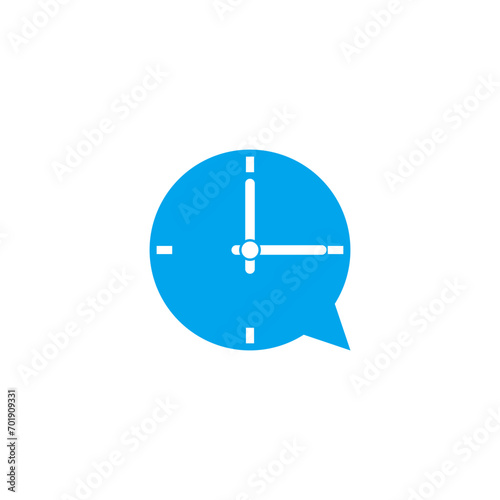 Bubble chat time clock schedule icon isolated on white background