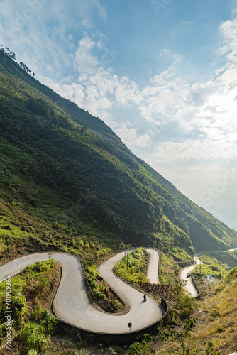 Ha Giang landscape in Northern Vietnam. Popular Ha Giang Loop tour route scenery in Vietnam