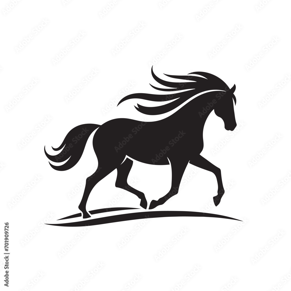 Vecteur Stock Majestic and refined, a black horse silhouette vector ...