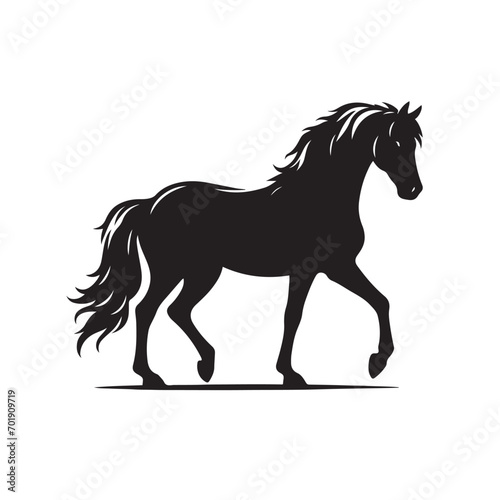 Artistic representation of strength and beauty  this black horse silhouette vector amplifies the overall visual impact of your designs - vector stock. 