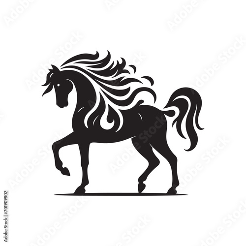 Dynamic movement captured in this black horse silhouette vector  enhancing the visual impact of your design compositions - vector stock. 