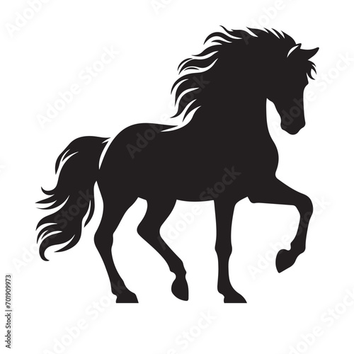 Majestic and refined  a black horse silhouette vector that brings a sense of regality to your design compositions - vector stock. 