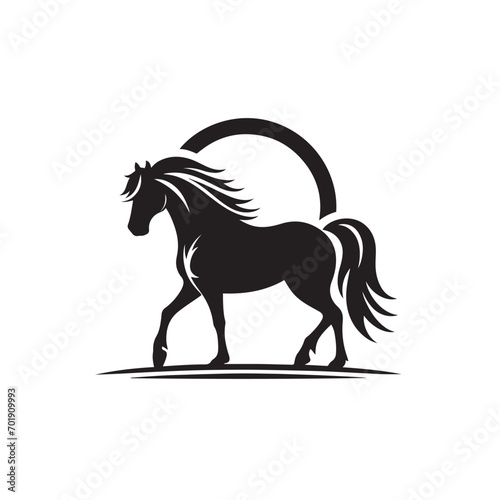 Timeless elegance embodied in this black horse silhouette vector  a versatile addition to elevate your design compositions - vector stock. 