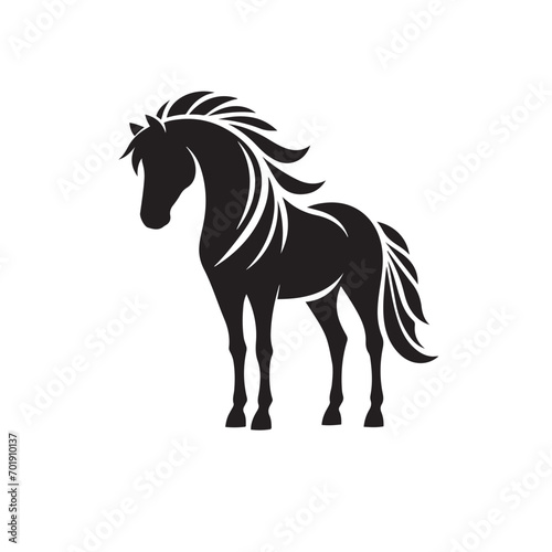 Embodying strength and beauty  this black horse silhouette vector is a must-have for your design collection - vector stock. 