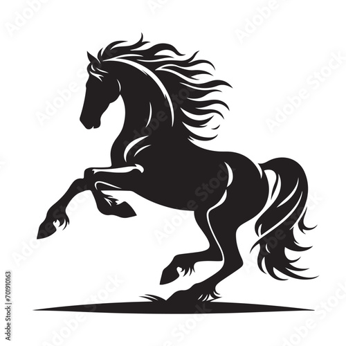 Fototapeta Naklejka Na Ścianę i Meble -  Versatile black horse silhouette vector, ideal for adding a touch of elegance to a wide range of design applications - vector stock.
