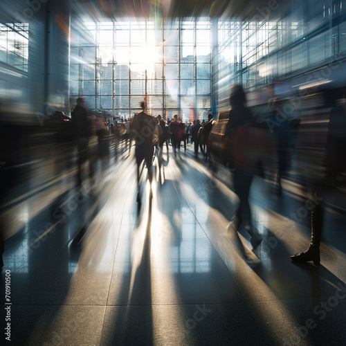 long expositor photo of a crowed space 