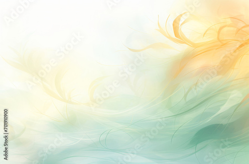 a green and gold wallpaper with swirling motion