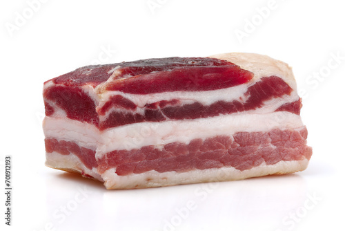 Pancetta  is a typical meat product of Italian cuisine. Fattier pieces are used in certain dishes, for example, to prepare Spaghetti alla carbonara. Cured bacon.