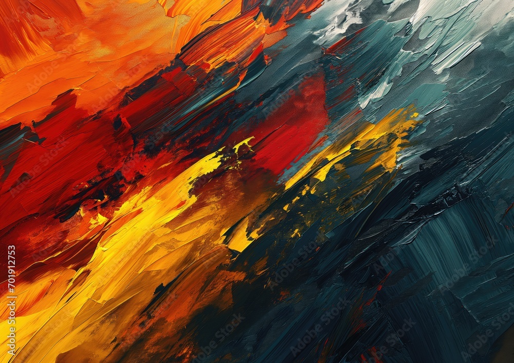 An abstract expressionism-inspired image of the German flag, featuring bold and dynamic brushstrokes