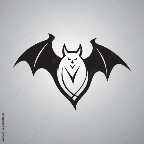 Bat silhouette vector icon logo template illustration. Bat icon isolated on white Vector elements