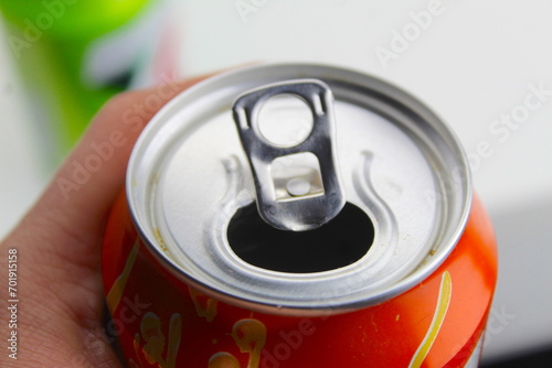 Принти на полотні Dublin, Ireland - January 3rd 2024: A  close up photo of seven up and club zero soda fizzy drink cans on a white surface