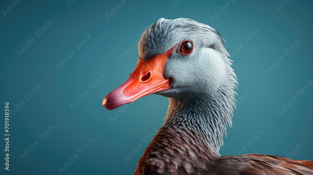 wild duck.on blue background wild duck.on blue background