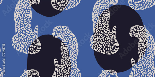 Vector animal print. Seamless leopard pattern design for fabric and textile, packaging, web and social media design
