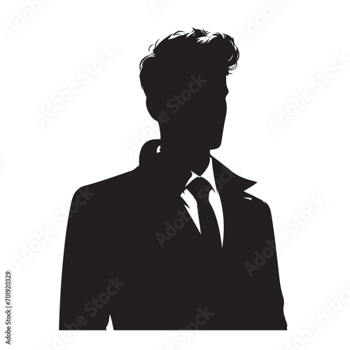 Vector of Person Silhouette in Dark Black - Stylish Stock Image Component 