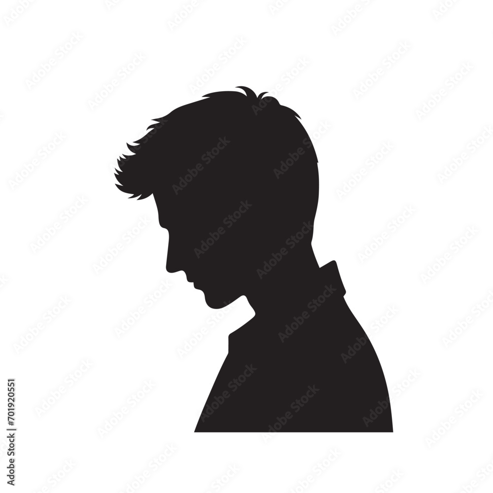 Mysterious Black Vector Silhouette of a Person - Engaging Artwork for Stock Portfolio

