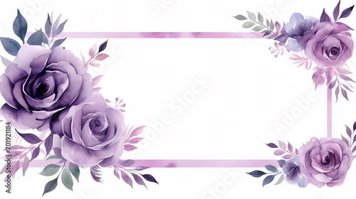 Floral frame with watercolor flowers  decorative flower background pattern  watercolor floral border background