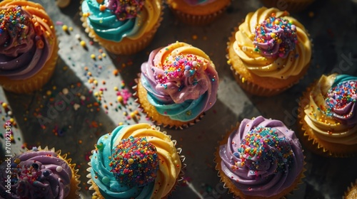 Mardi Gras themed cupcakes, sweet treats, colorful cupcakes, festive baking, carnival sweets