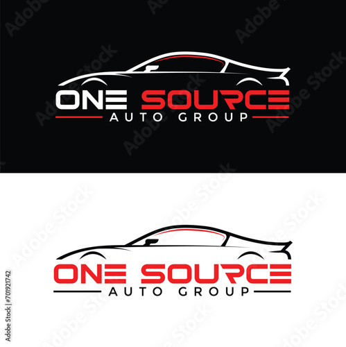 Automotive car shape logo design template vector