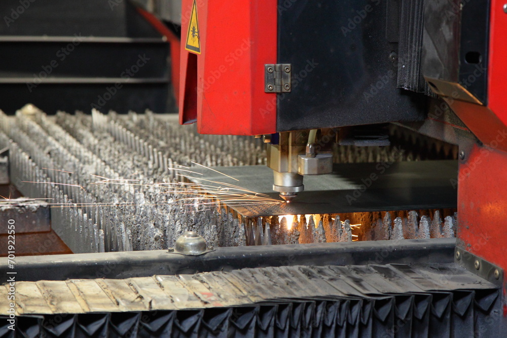 Laser cutting of metal on a CNC machine Laser cutting of metal on a CNC machine