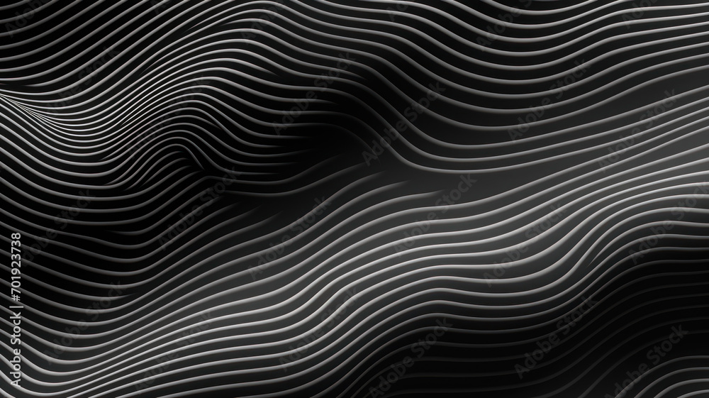 Minimalist Black and White Waves, Abstract Lines Background