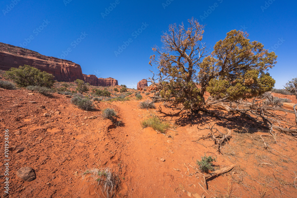 hiking in the monument valley, arizona, usa