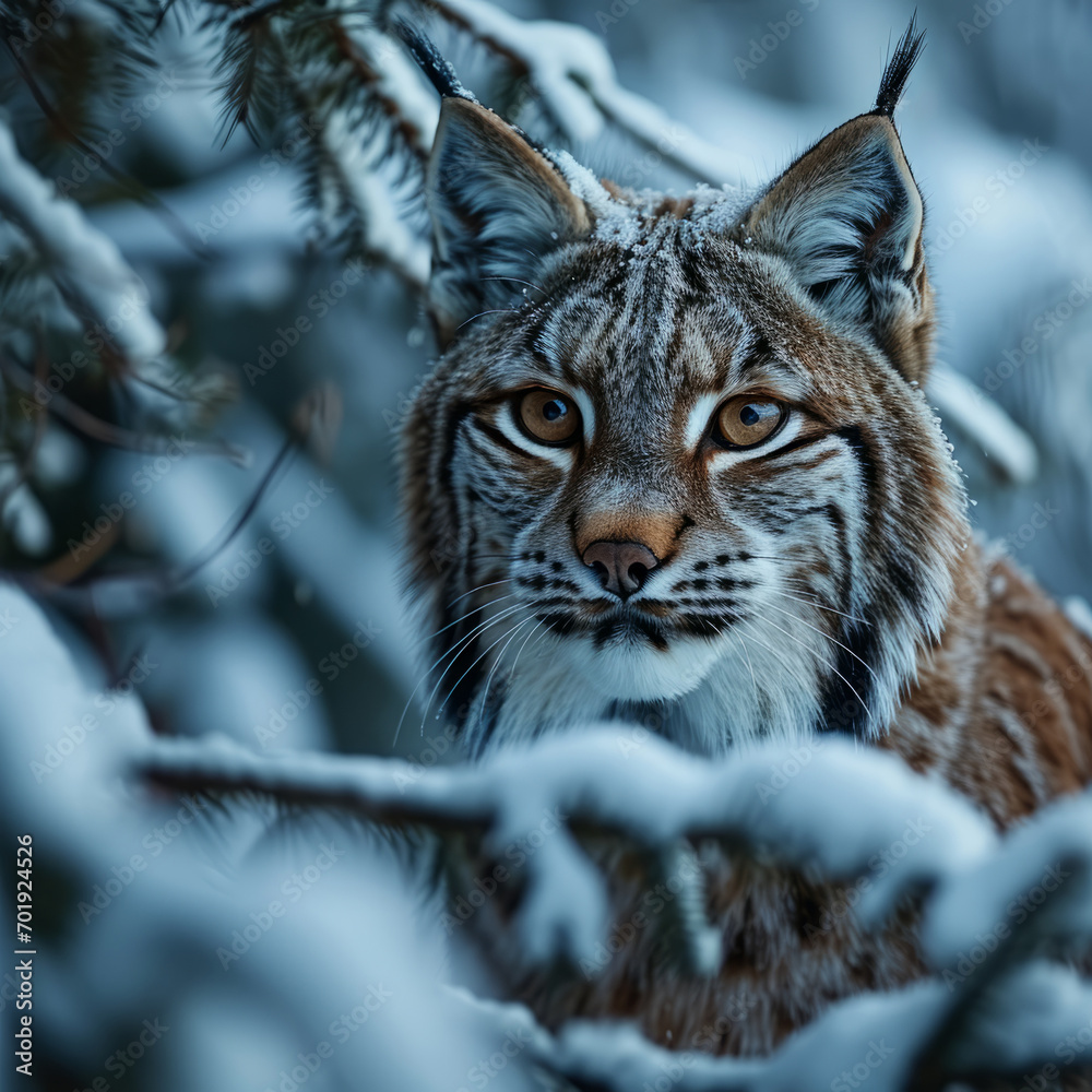 Fototapeta premium Luchs im Schnee
