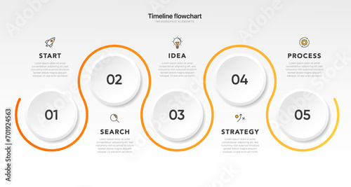 Timeline infographic design with  options or steps. Infographics for business concept. Can be used for presentations workflow layout, banner, process photo