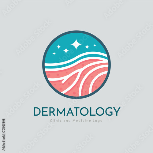 Dermatology skin care clinic and medicine logo template design for brand or company and other
