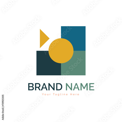 Modern shapes geometry logo template design vector for brand or company and other