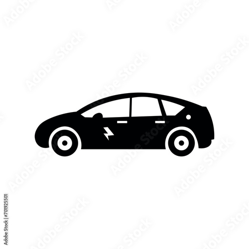 Electric car on white background